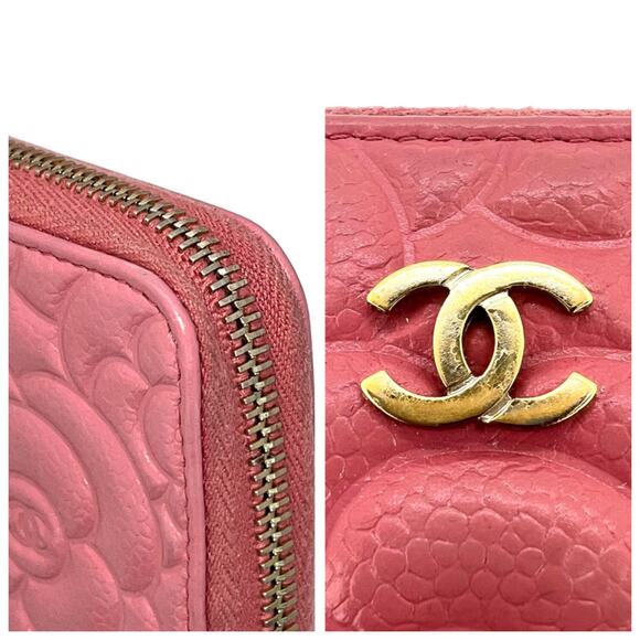 Chanel Camellia Caviar Leather Zip Around Wallet - Picture 8 of 8